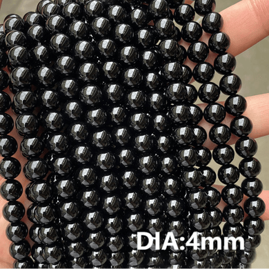1 hilo de cuentas anulares de ágata negra para joyería de piedra natural h5 